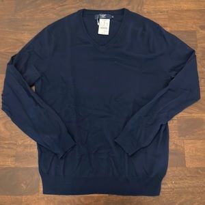 J Crew NWT navy v neck sweater size M